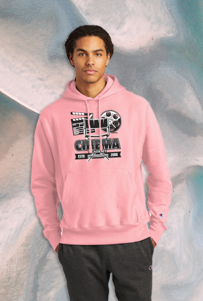 Custom imprinted Champion Hooded Sweatshirt for Orlando, FL with a local business logo