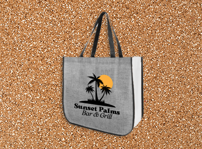 Custom imprinted Hadley Non-woven Tote Bag for Orlando, FL with a local business logo