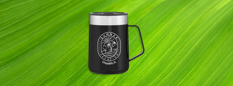 Custom imprinted 14 oz Contigo Travel Mug for Orlando, FL with a local business logo