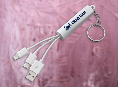 Custom imprinted Route Light Up 3-in-1 Cable for Orlando, FL with a local business logo